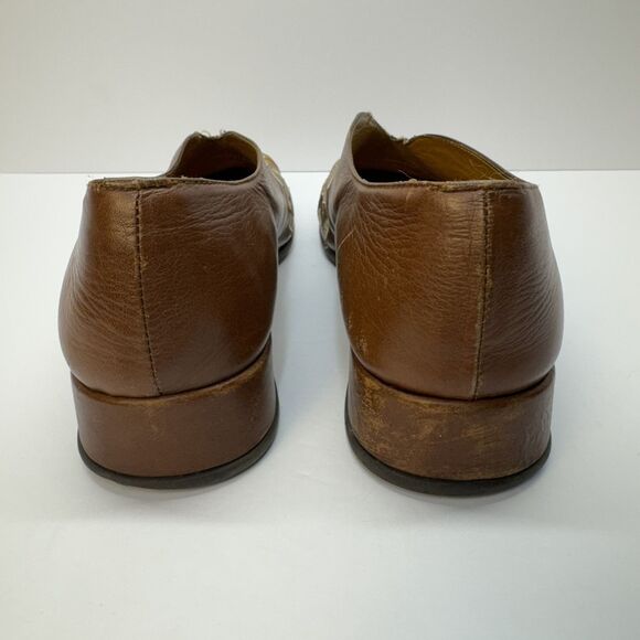 Hispanitas Shoes Women's Size 37 Brown Slip on Embroidered Leather Loafers - Picture 4 of 9